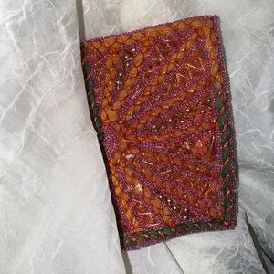 Beaded Colorful Embroidered Patch Accessory Wallet